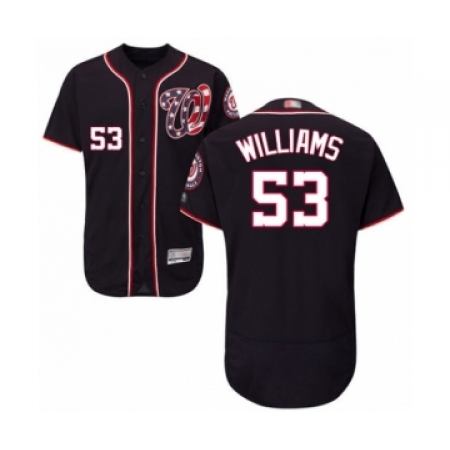 Men's Washington Nationals #53 Austen Williams Navy Blue Alternate Flex Base Authentic Collection Baseball Player Jersey
