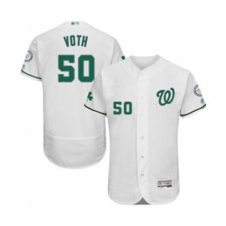 Men's Washington Nationals #50 Austin Voth White Celtic Flexbase Authentic Collection Baseball Player Jersey
