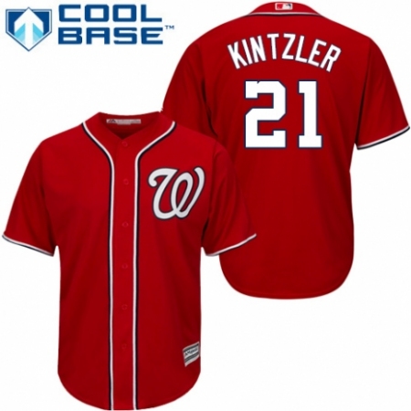 Men's Majestic Washington Nationals #21 Brandon Kintzler Replica Red Alternate 1 Cool Base MLB Jersey
