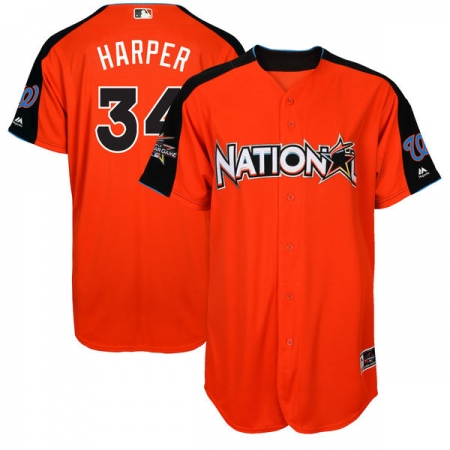 Youth Majestic Washington Nationals #34 Bryce Harper Replica Orange National League 2017 MLB All-Star MLB Jersey