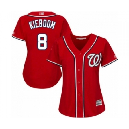 Women's Washington Nationals #8 Carter Kieboom Authentic Red Alternate 1 Cool Base Baseball Player Jersey
