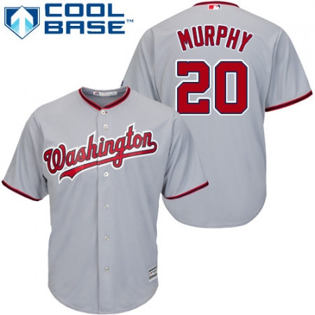 Youth Majestic Washington Nationals #20 Daniel Murphy Authentic Grey Road Cool Base MLB Jersey