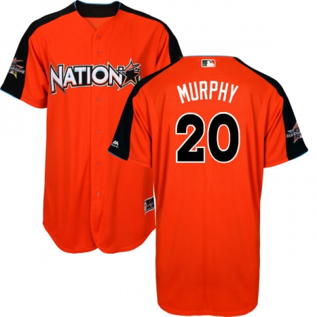 Youth Majestic Washington Nationals #20 Daniel Murphy Authentic Orange National League 2017 MLB All-Star MLB Jersey