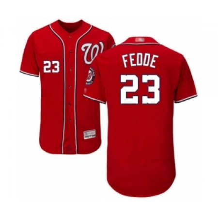 Men's Washington Nationals #23 Erick Fedde Red Alternate Flex Base Authentic Collection Baseball Player Jersey