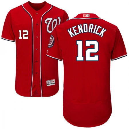 Men's Majestic Washington Nationals #12 Howie Kendrick Red Alternate Flex Base Authentic Collection MLB Jersey