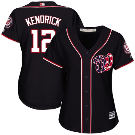Women's Majestic Washington Nationals #12 Howie Kendrick Replica Red Alternate 1 Cool Base MLB Jersey