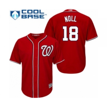 Youth Washington Nationals #18 Jake Noll Authentic Red Alternate 1 Cool Base Baseball Player Jersey