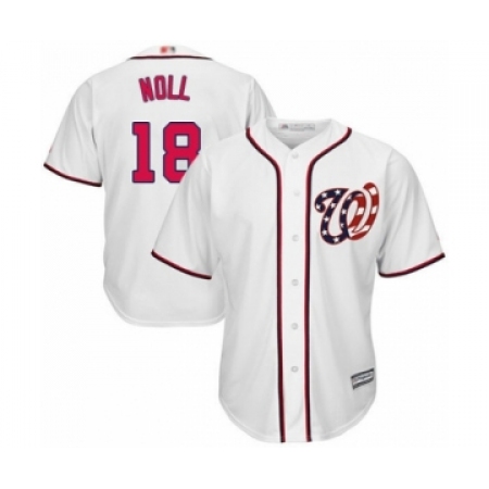 Youth Washington Nationals #18 Jake Noll Authentic White Home Cool Base Baseball Player Jersey