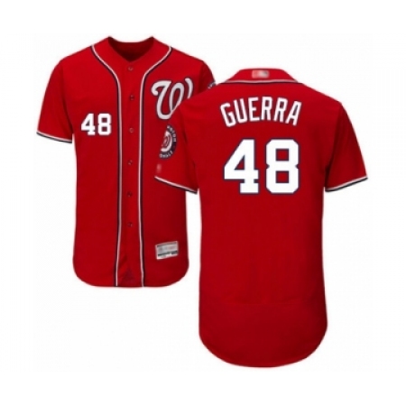 Men's Washington Nationals #48 Javy Guerra Red Alternate Flex Base Authentic Collection Baseball Player Jersey