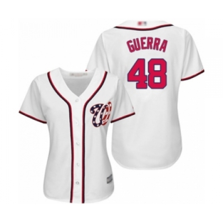 Women's Washington Nationals #48 Javy Guerra Authentic White Home Cool Base Baseball Player Jersey