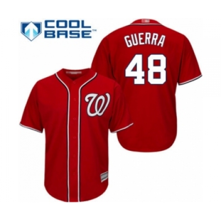 Youth Washington Nationals #48 Javy Guerra Authentic Red Alternate 1 Cool Base Baseball Player Jersey