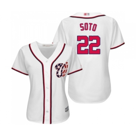Women's Washington Nationals #22 Juan Soto Replica White Home Cool Base Baseball Jersey