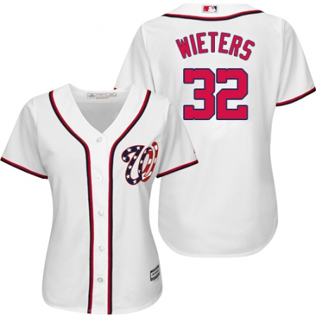 Women's Majestic Washington Nationals #32 Matt Wieters Authentic White Home Cool Base MLB Jersey