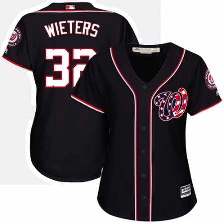 Women's Majestic Washington Nationals #32 Matt Wieters Replica Navy Blue Alternate 2 Cool Base MLB Jersey