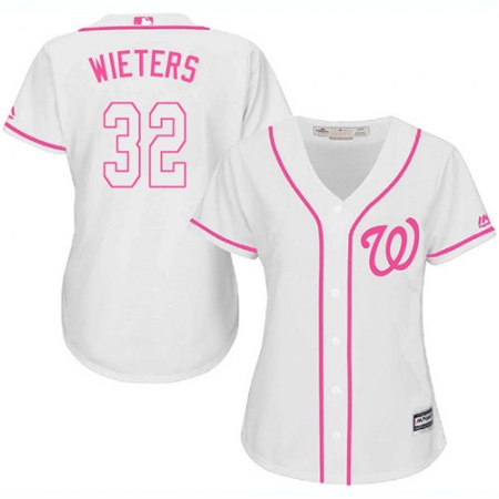 Women's Majestic Washington Nationals #32 Matt Wieters Replica White Fashion Cool Base MLB Jersey