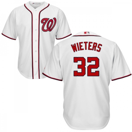 Youth Majestic Washington Nationals #32 Matt Wieters Authentic White Home Cool Base MLB Jersey