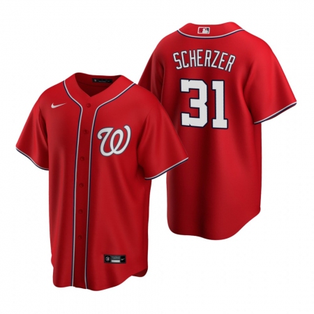 Men's Nike Washington Nationals #31 Max Scherzer Red Alternate Stitched Baseball Jersey