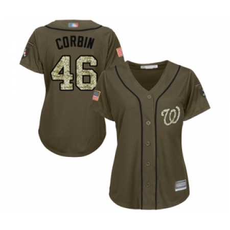 Women's Washington Nationals #46 Patrick Corbin Authentic Green Salute to Service Baseball Jersey