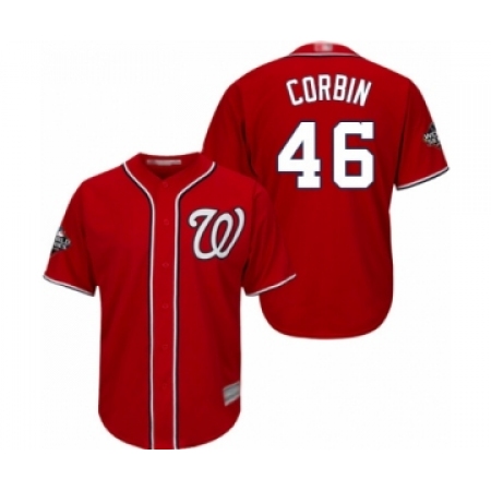Youth Washington Nationals #46 Patrick Corbin Authentic Red Alternate 1 Cool Base 2019 World Series Bound Baseball Jersey