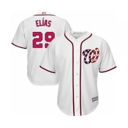 Youth Washington Nationals #29 Roenis Elias Authentic White Home Cool Base Baseball Player Jersey
