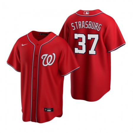 Men's Nike Washington Nationals #37 Stephen Strasburg Red Alternate Stitched Baseball Jersey