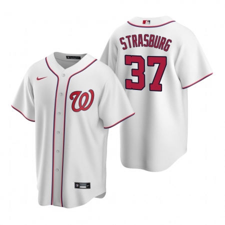 Men's Nike Washington Nationals #37 Stephen Strasburg White Home Stitched Baseball Jersey