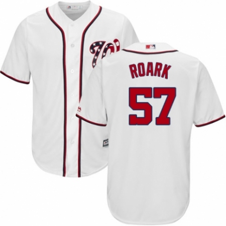 Youth Majestic Washington Nationals #57 Tanner Roark Replica White Home Cool Base MLB Jersey
