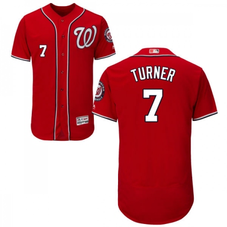 Men's Majestic Washington Nationals #7 Trea Turner Red Flexbase Authentic Collection MLB Jersey