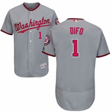 Men's Majestic Washington Nationals #1 Wilmer Difo Grey Road Flex Base Authentic Collection MLB Jersey